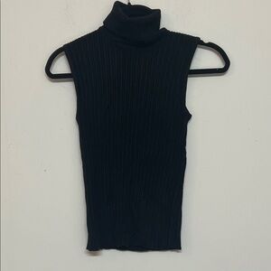 🌞 White House Black Market Black Sleeveless Turtleneck sweater women size M
